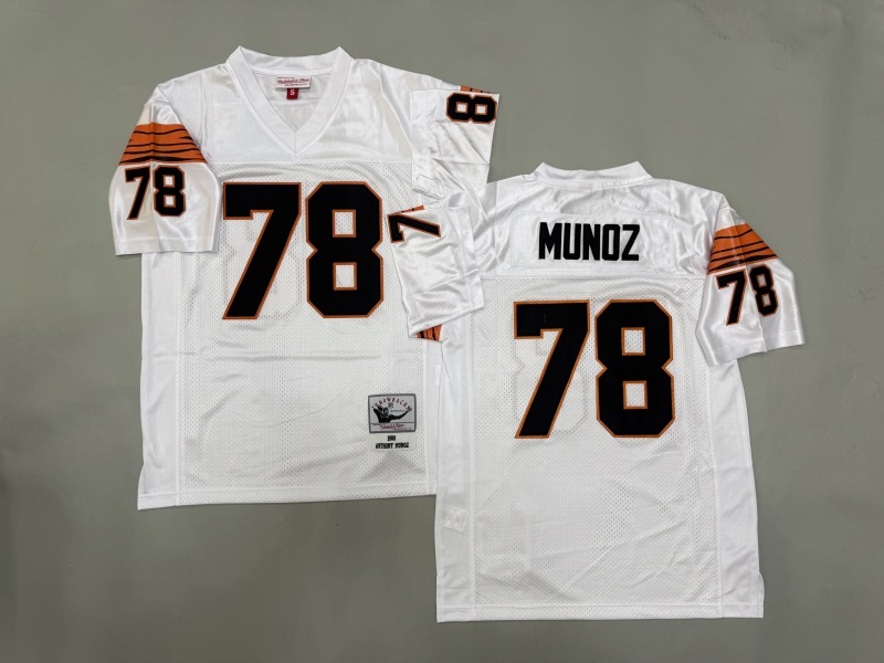 Men 2025 Cincinnati Bengals #78 Munoz white Throwback Limited NFL Jersey style 001->cincinnati bengals->NFL Jersey